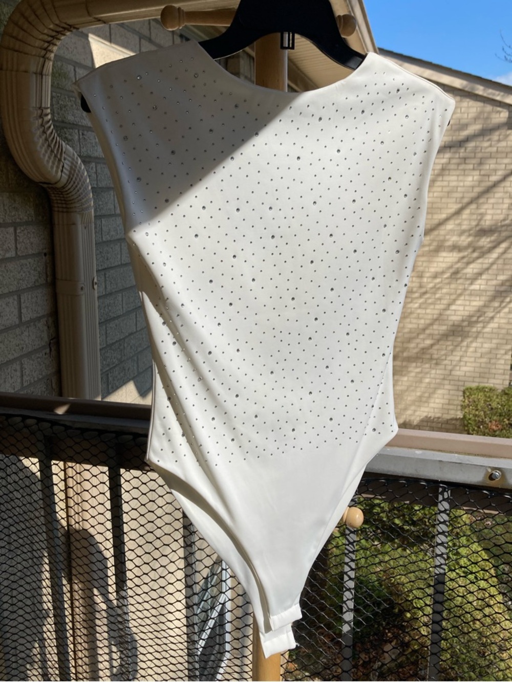 Women's Embellished White Bodysuit